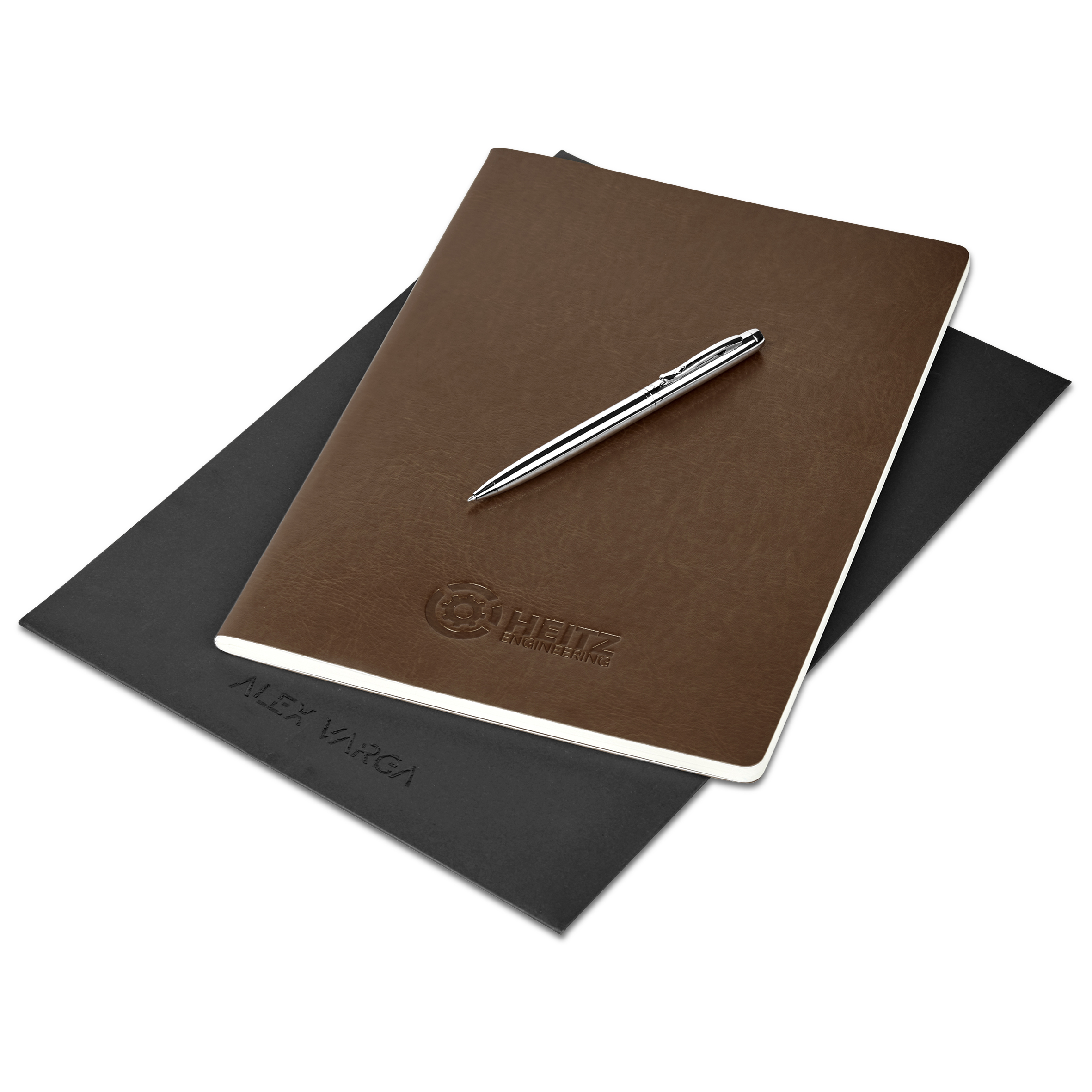 Alex Varga Large Soft Cover Notebook & Pen Set - Brown Only
